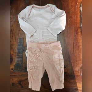 Carter's Pink Striped Onesie Outfit